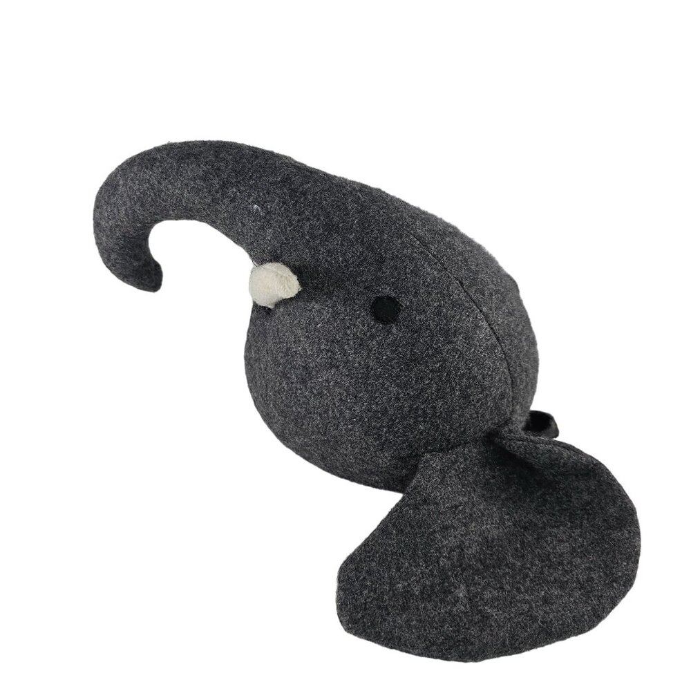 Pier 1 Imports Gray Elephant Head Plush Wall Hanging Kids Room Accent